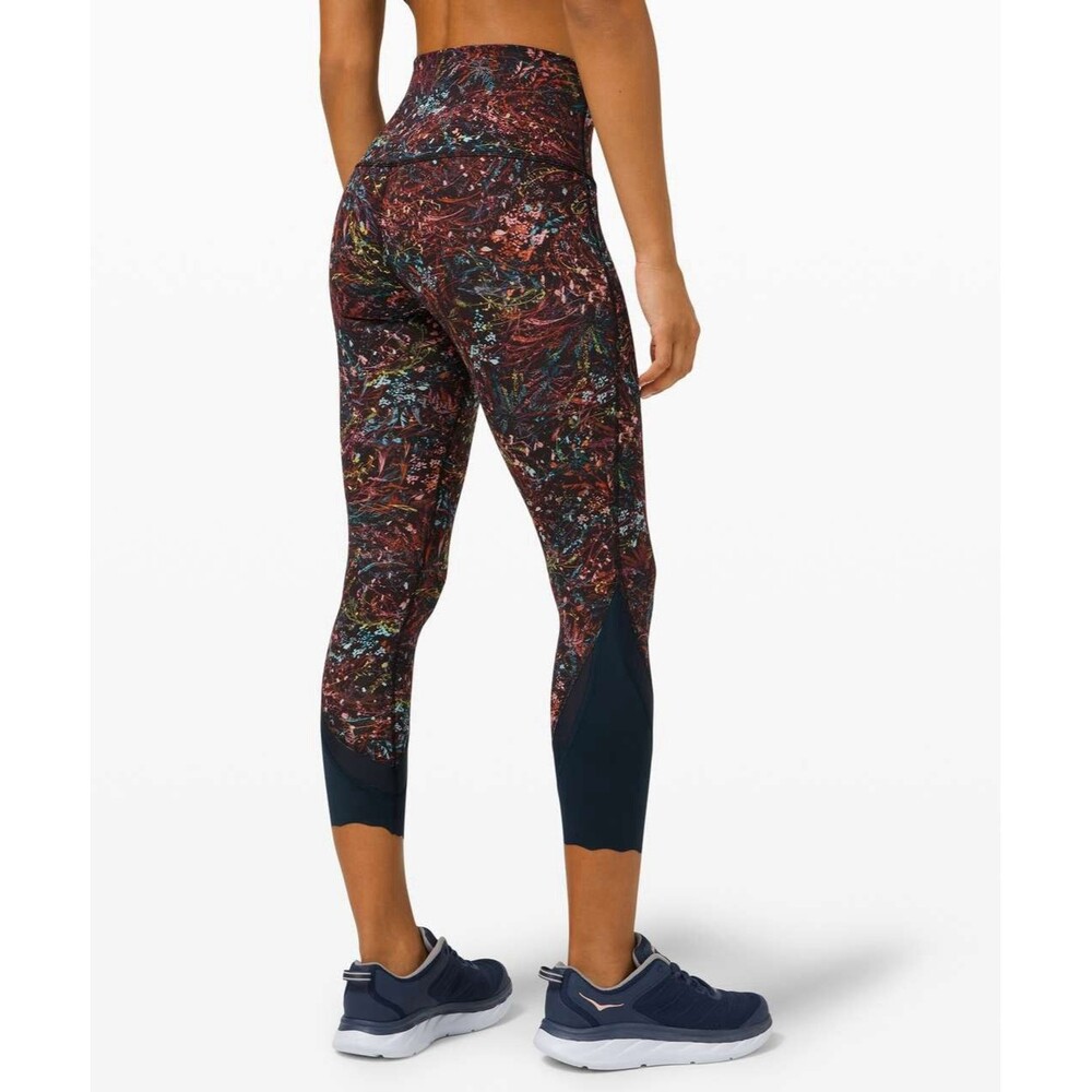 Lululemon Wunder Under High-Rise Crop Foliage Overlay Multi Size 6
